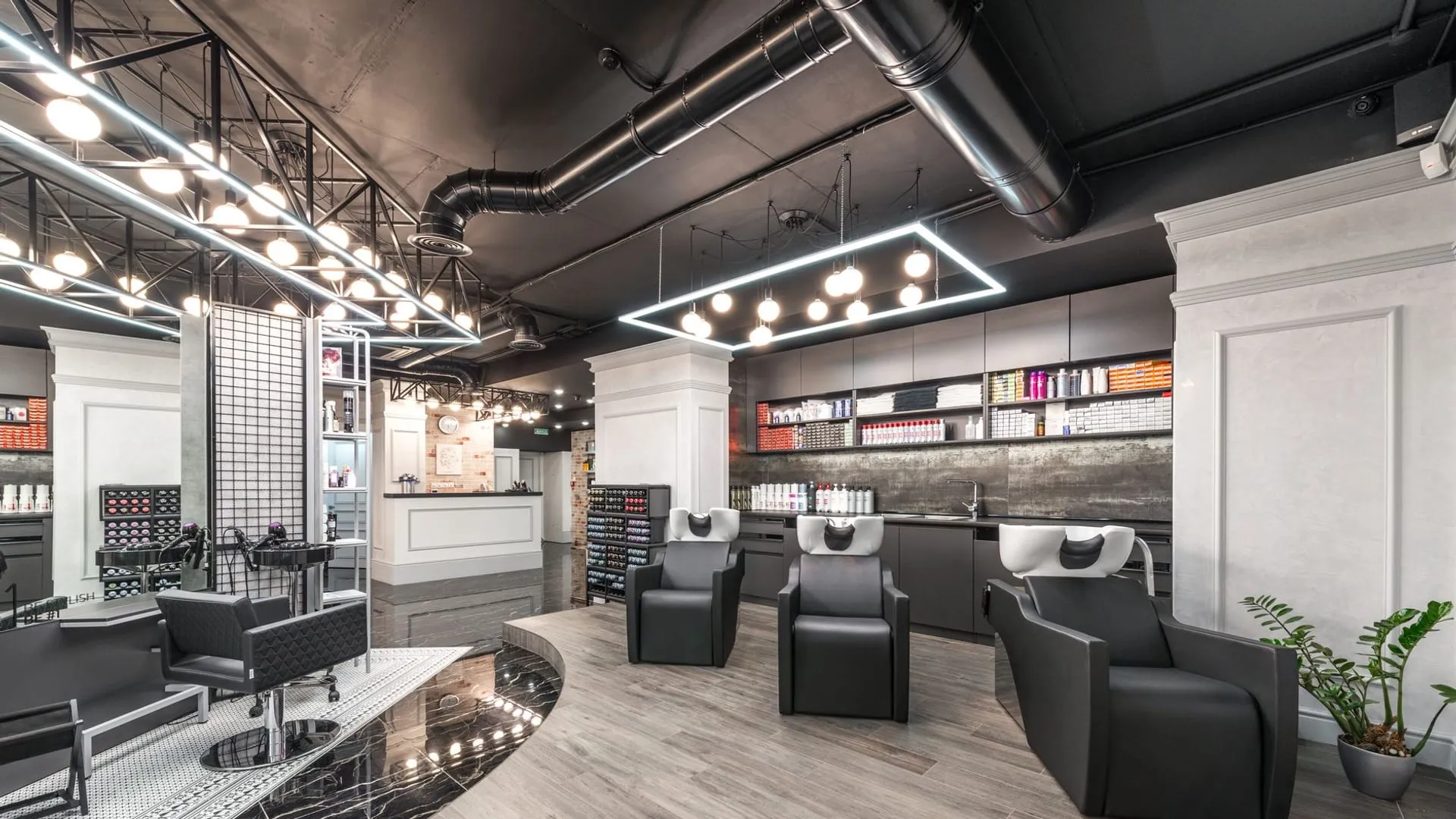 Photograph representing a salon interior